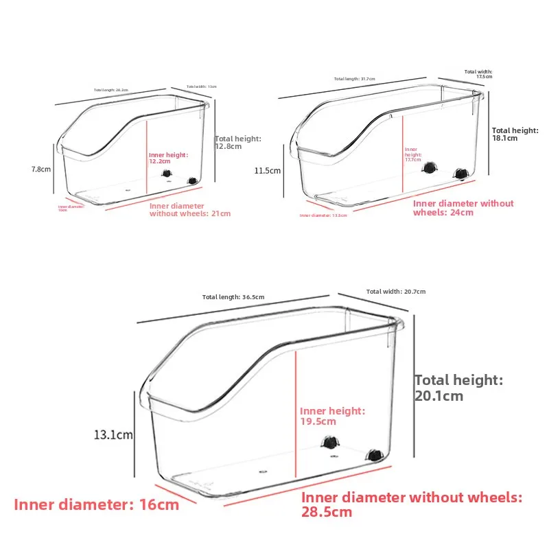 

Акриловый настольный органайзер-коробка, тонкий, высокий, на колесиках, для кухонного шкафа, корзина для хранения мелочей, прозрачная косметичка