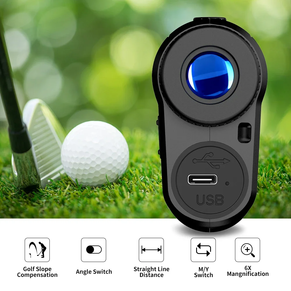 REVASRI Golf-Laser-Entfernungsmesser, Typ-C-Ladefunktion, 600 m/1000 m Reichweite, 6-fache Vergrößerung, Monokulares Teleskop-Entfernungsmessgerät für Outdoor-Sportarten. – Detail 6