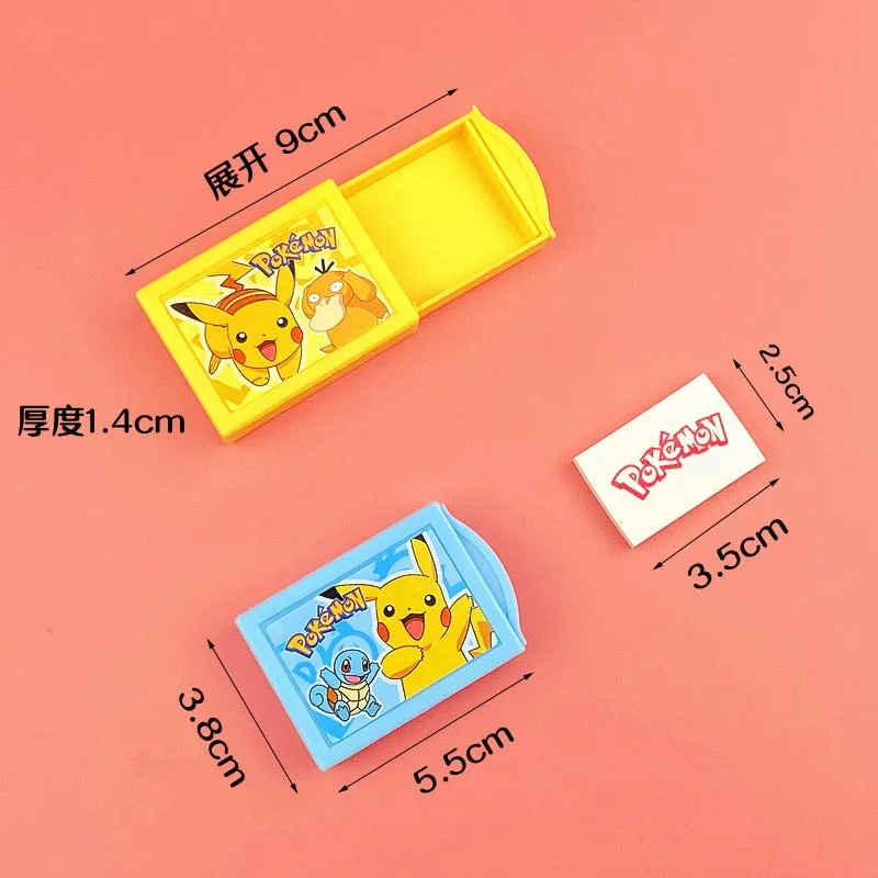 24pcs/lot Creative Pokemon Magic Eraser Cute Writing Drawing Pencil Erasers Stationery For Kids Gifts School Supply