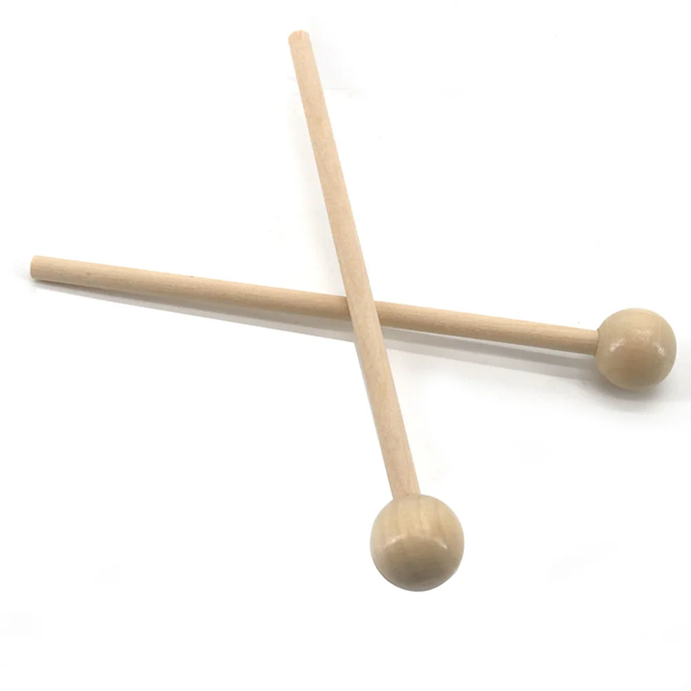 

2 Pairs 10.7CM 15.5CM Drumsticks Steel Tongue Accessories Percussion Beginner Wooden Hammer Round Head Wood Drumsticks Durable