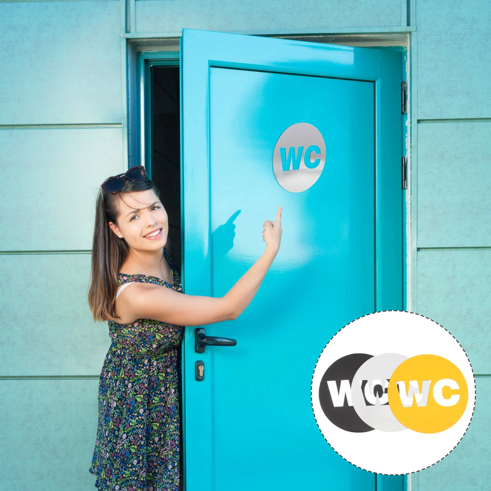 3 Pcs Decorative Restroom Sign Toilet Identification The Signs for WC Reminder Acrylic