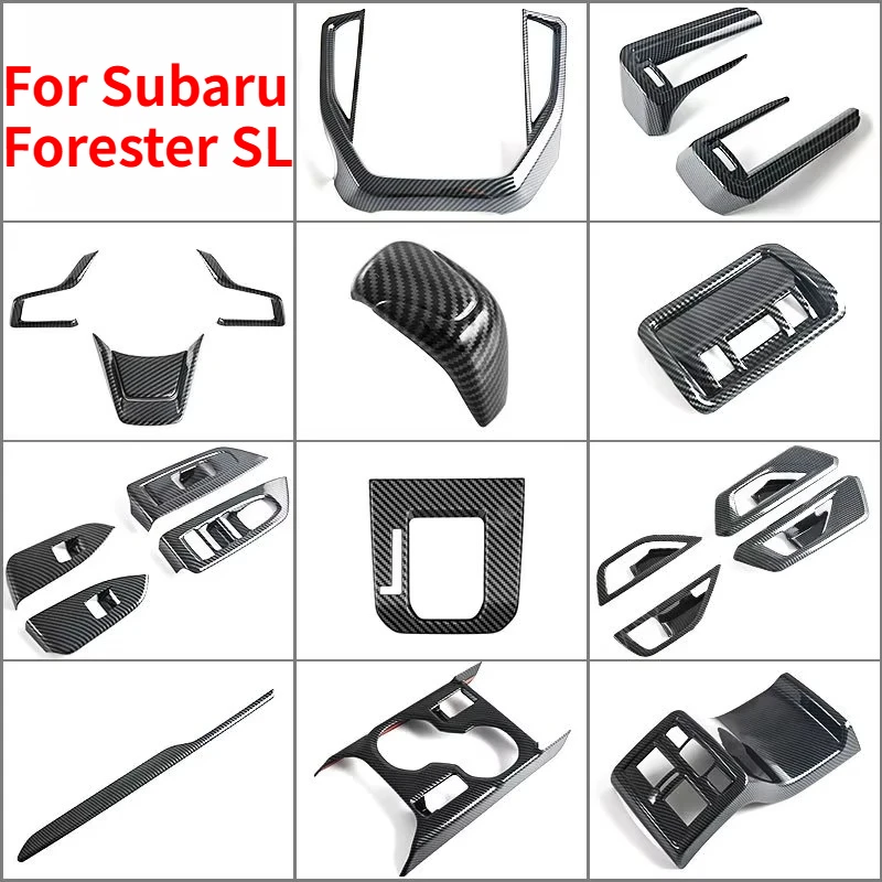 For Subaru Forester 2025 2026 Steering Wheel Protection Film Carbon Fiber Trim Sticker Set Car Interior Decoration Accessories