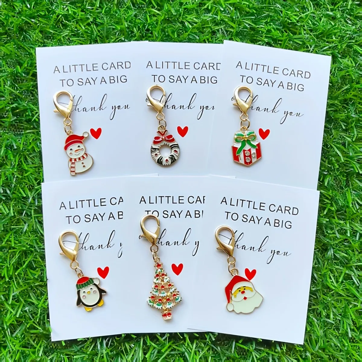 مجموعة سلسلة مفاتيح عيد الميلاد مكونة من 6/12 قطعة، هدية شكرًا لك على الجيب مع تصميمات الفاكهة لمفاتيح السيارة على الظهر #6