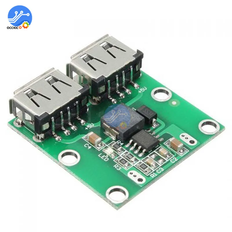 Dual USB Step Down Buck ชาร์จ DC 6-24V To 5.2V 3A แปลงโมดูลแบตสำรองแบตเตอรี่ชาร์จ Balancer สำหรับรถยนต์