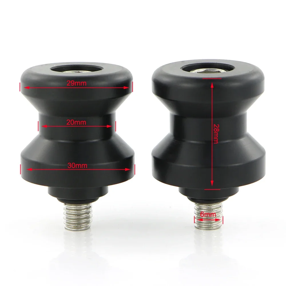 M6 M8 For Honda Suzuki Yamaha BMW Ducati KTM Triumph Aprilia POM Swing Arm Spools Sliders Stand Bobbins Plastic 6mm 8mm Black