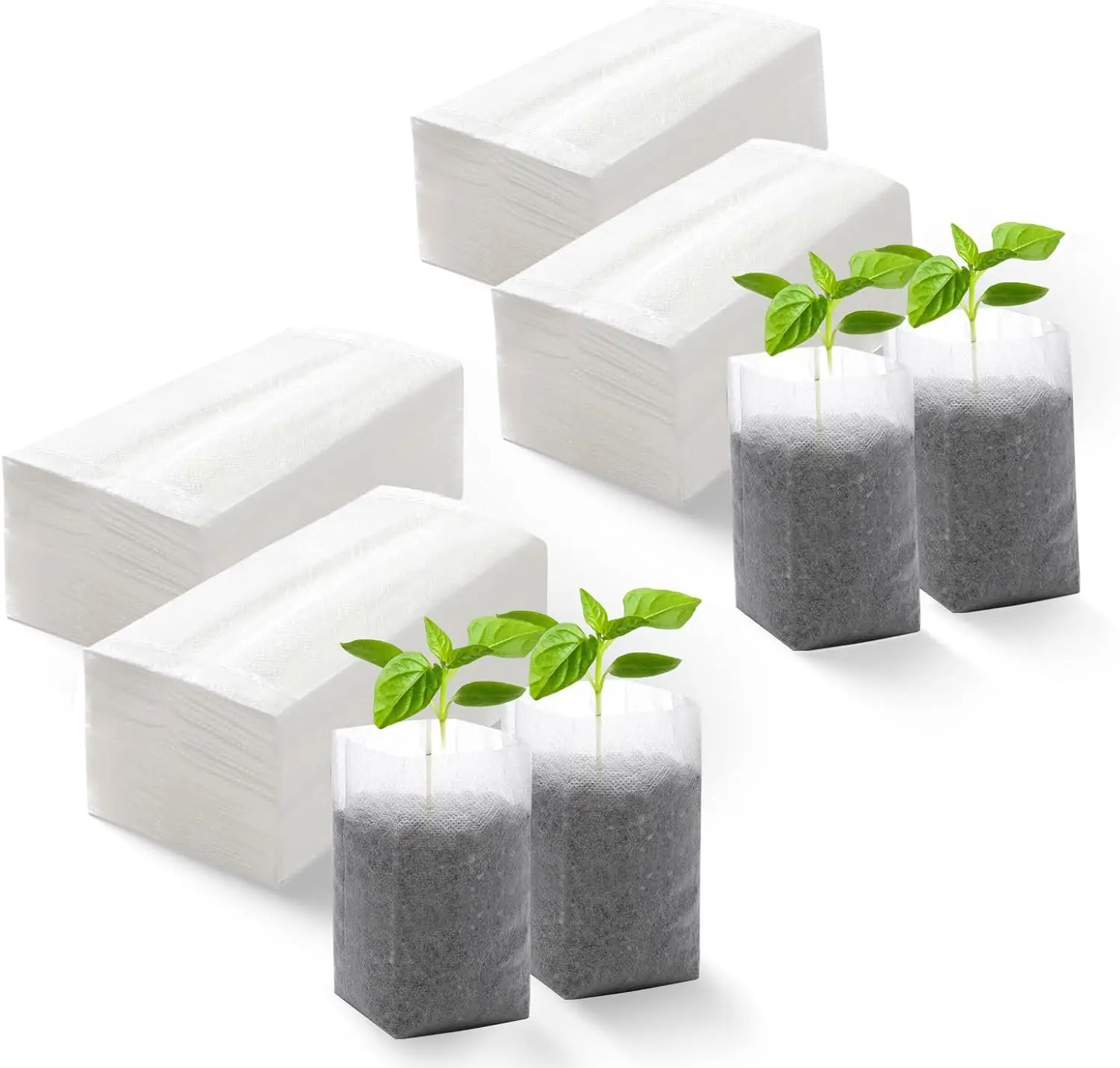

Plant Grow Bags 5.5x6.3200pcs Biodegradable Planting Bags Seed Starter Pots Non-Woven Seedling Nursery Pots Home Garden Supply f