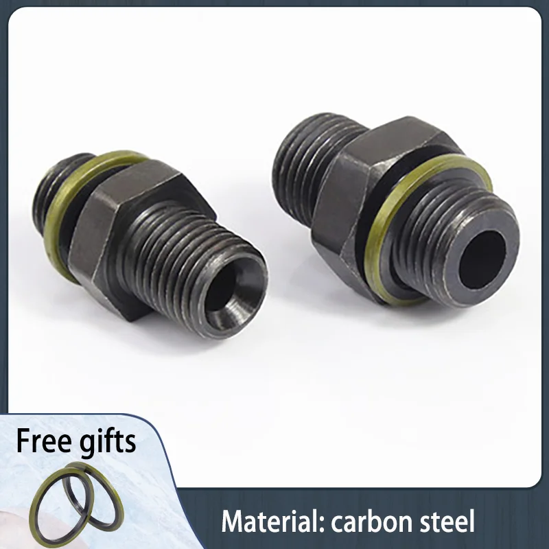 Hydraulic Fittings Metric Thread M10 M12 M14 M16 M18 M20 Straight-through Male Thread Fittings High Pressure Oil Tubing Joints