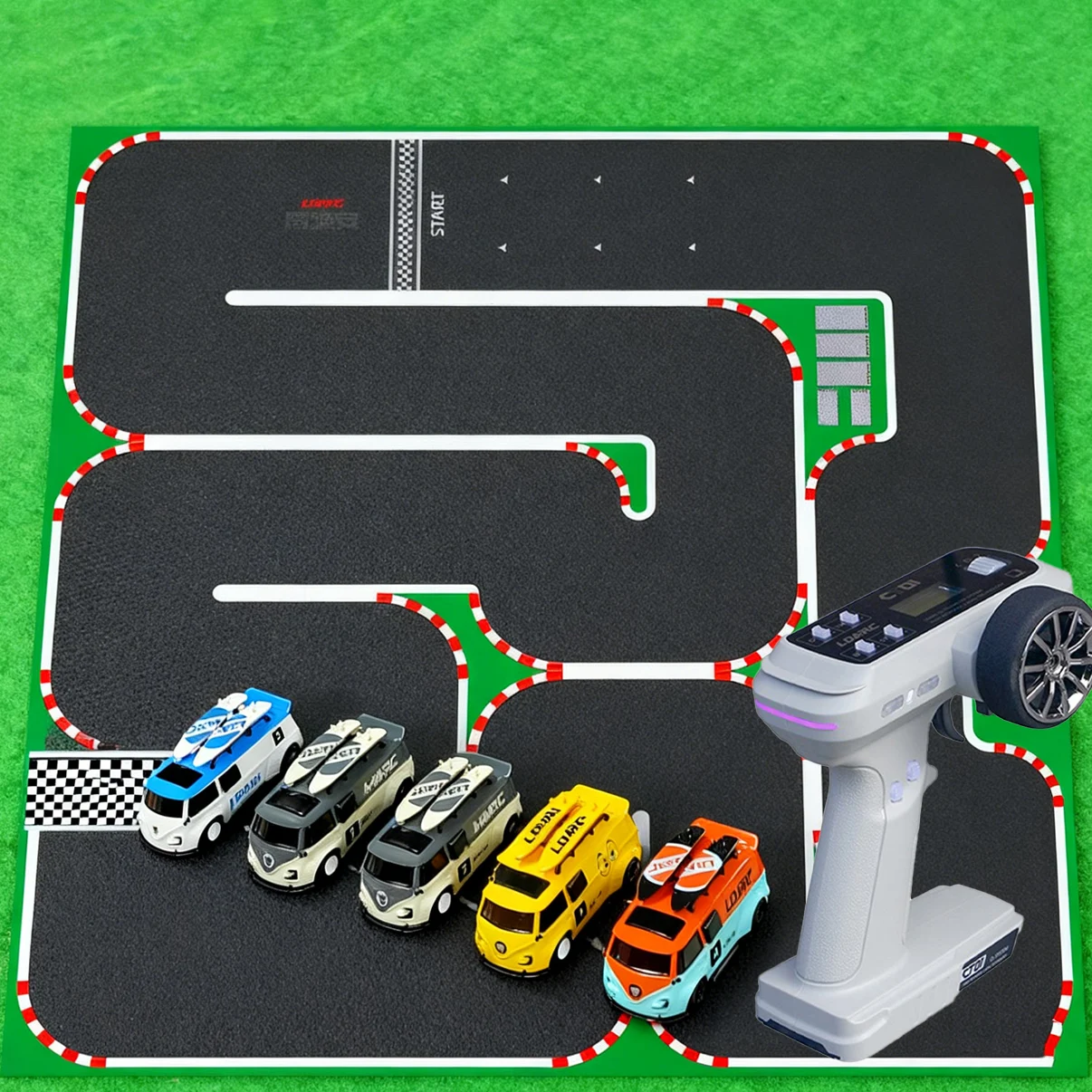 1:64 LDARC V64 RTR Mini elektrische RC auto Gesimuleerde elektrische tafelbladbusvoertuig RTR 2,4 GHz Lange batterijduur Desktop RC auto