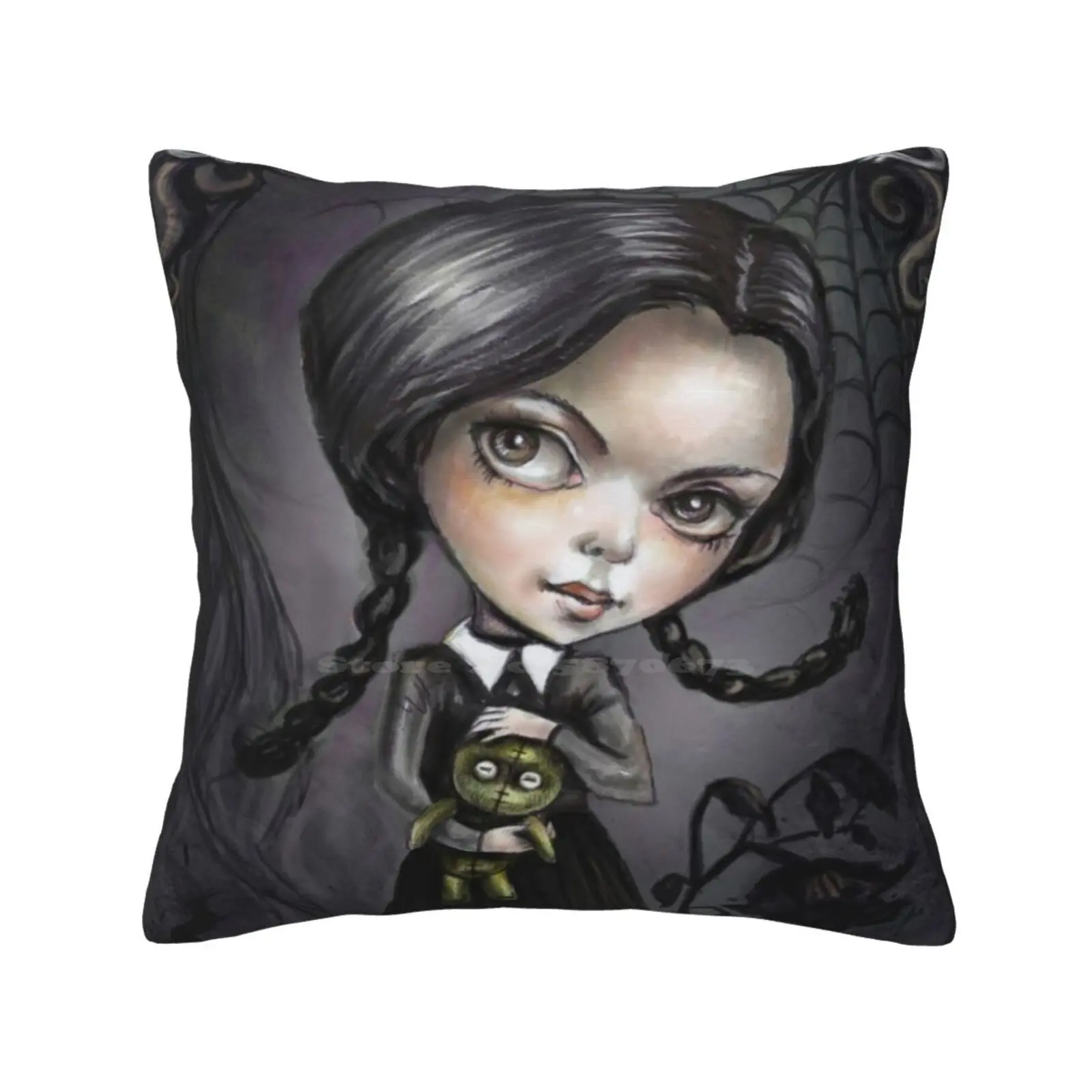 Gloomy Girl Wednesday Addams Pillow Cover Hug Pillowcase Wednesday Addams The Spooky Girl Gloomy Girl Goth Girl Creepy Girl