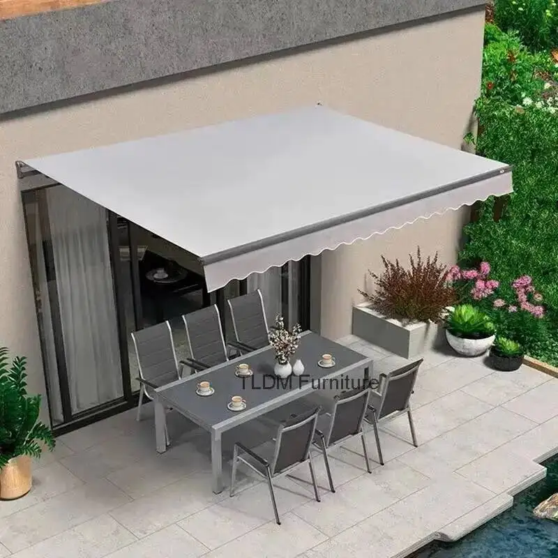 Courtyard Outdoor Creative Retractable Protection Gazebos Electric Rain Hand-cranked Canopy Sun Protection Balcony and Tents ZZ