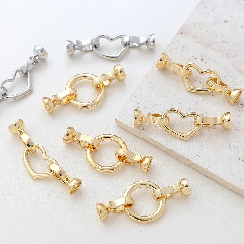 1pcs Gold plated double hanging connection buckle pearl buckle DIY jewelry universal buckle accessories