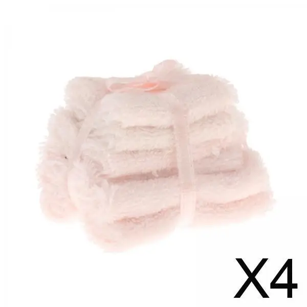 

4x 1:12 Dollhouse Miniature Bath Towel Set, Micro Design, DIY Projects, Face Towel Set