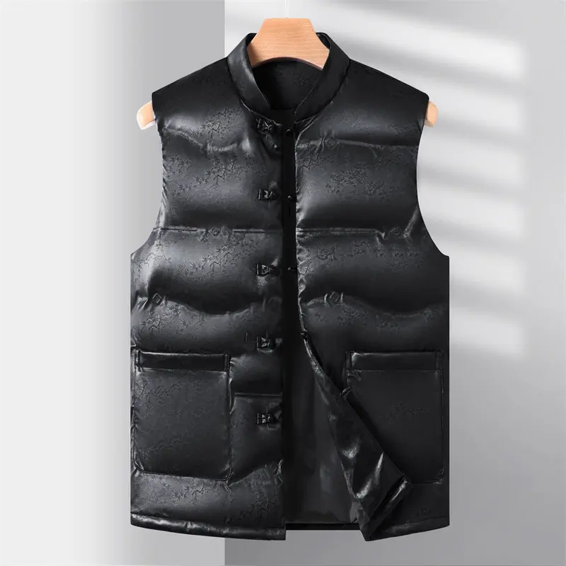 Traditional Vests Men Vest Chinese Traditional Printing Tang Suit Sleeveless Coat Casual Waistcoat Fashion Street Outerwear