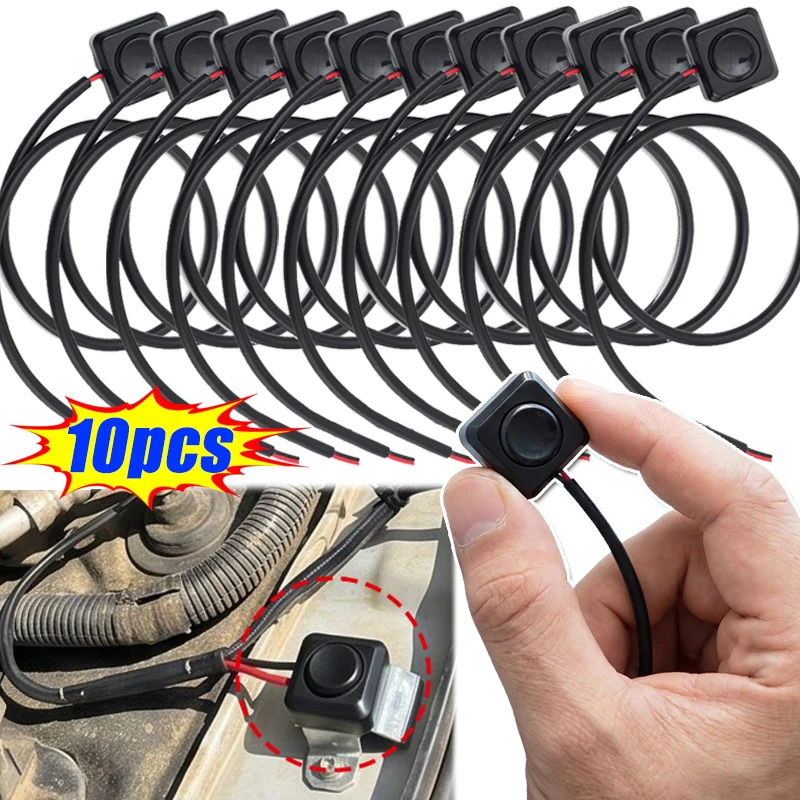 Car Modification Surface-Mounted Horn on/Off Button Self-Adhesive Push-Button Switchs Reset Switch Wire Push-Button Switchs