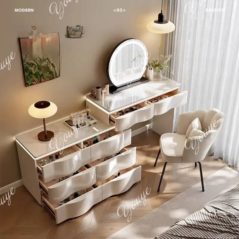 

N63 Large Modern Nordic Vanity Table White Aesthetic Beauty Luxury Salon Dresser Bedroom Living Room Mesa Tocador Home Furniture