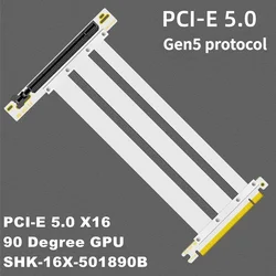 Brand New White 10-100CM PCI-E 5.0 16X Riser Cable PCI Express 5.0 Graphics Card Extender Gen5 High Speed For ATX PC GPU Adapter