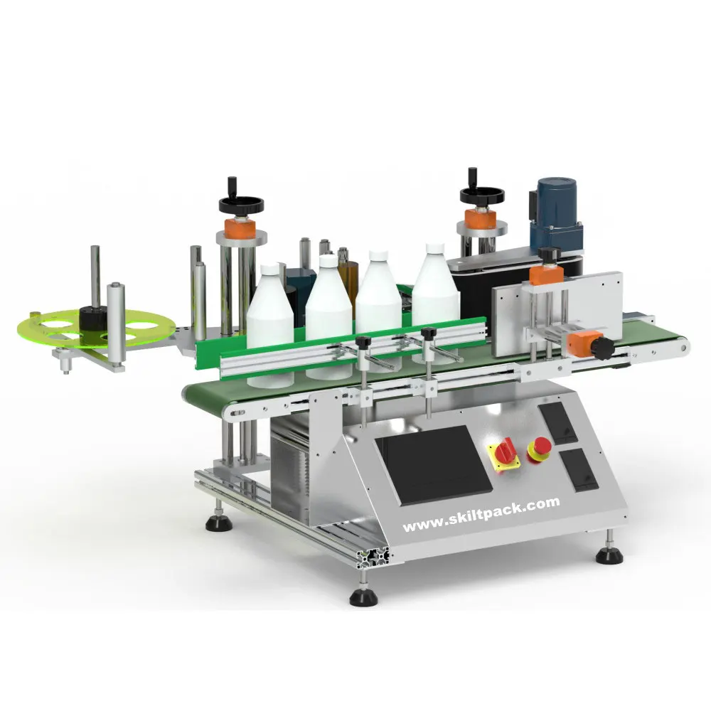 Desktop wrap around labeling machine with date code printer