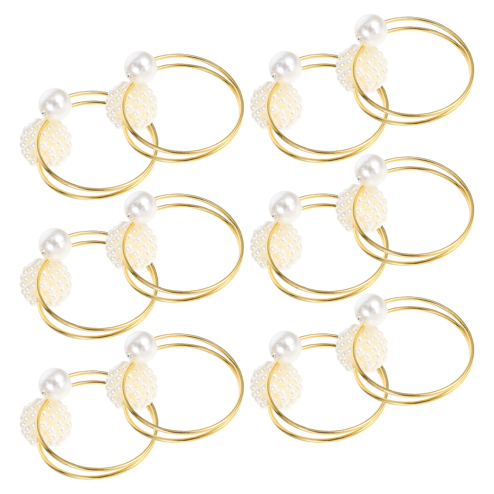 

12pcs Pearl Napkin Buckle Ring Metal Holder Decorative Dining Table Accessories Modern Elegant Serviette Ring Napkin Rings