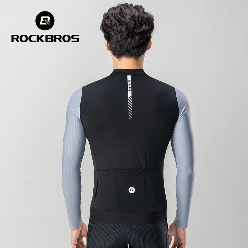 ROCKBROS 컬러 차단 사이클링 저지 남자 여름 MTB 로드 통기성 편안한 사이클링 Maillot 3D 컷 레이싱 자전거 셔츠