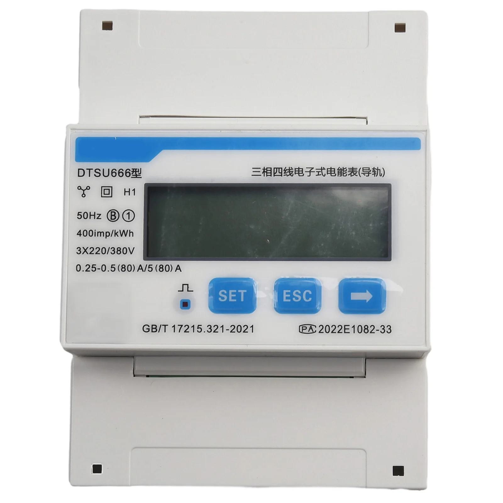 

1pc Three-Phase Four-Wire Guide Rail Type Electricity Energy Meter DTSU666 98x72mm 3×220/380V 5A Solar Power Parts