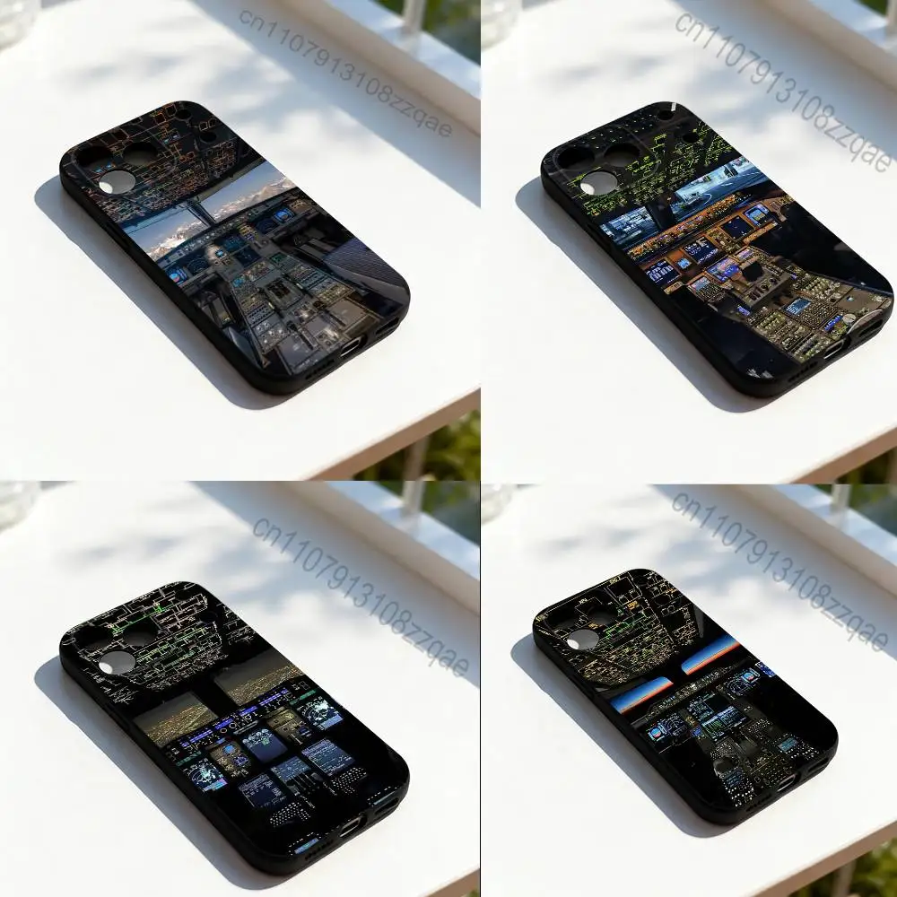 

Airplane Instruments Cool Phone Case For iPhone 17,16,15,14,13,12,11,Pro,Max,Plus,E,SE4,Air,Mini Black Soft Cover