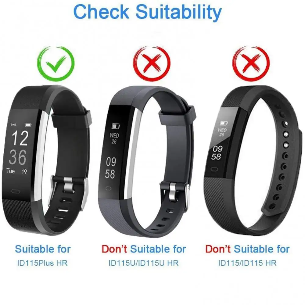 Bracelet Watchband Replacement Colorful Accessory for ID 115 Plus-HR Smart Watch ID115 5 Colors Red Black Blue Purple