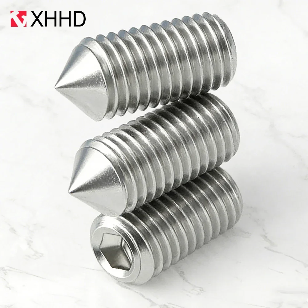5-30pcs 304 Stainless Steel Set Screw Cone Point Grub Screw M2 M2.5 M3 M4 M5 M6 M8 M10 Hex Hexagon Socket Grub Screws