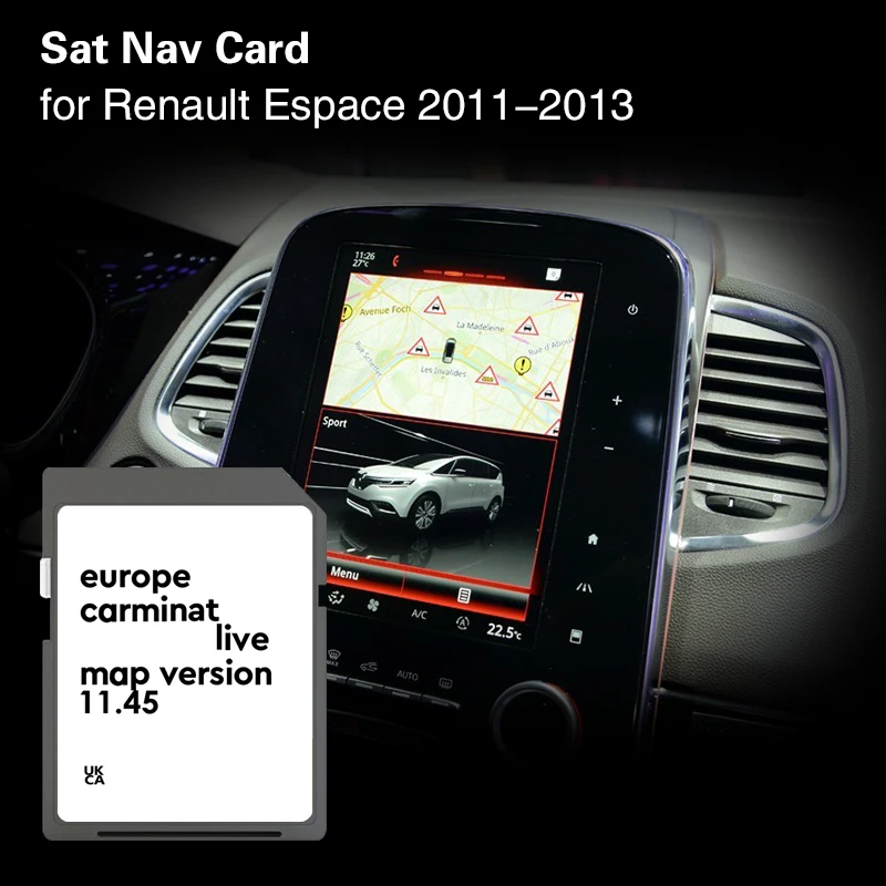 

USE for Renault Espace 2011 2012 2013 8GB Carminat Live 11.45 Coverage Poland France Europe Map SD Card