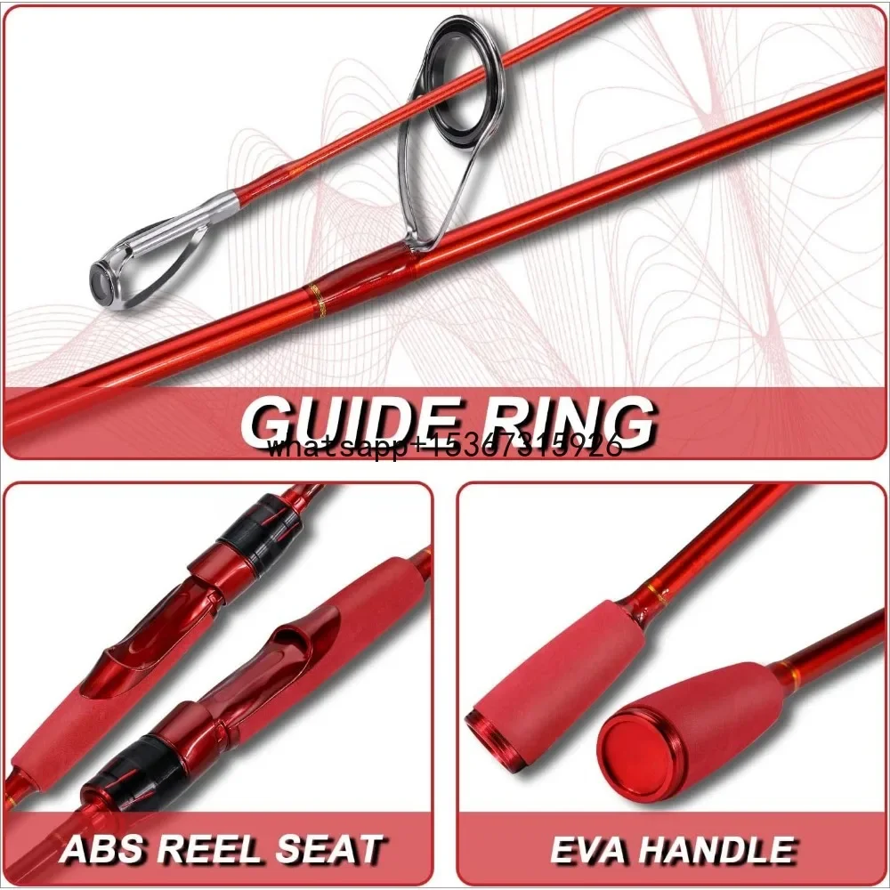 Fishing Rod Reel Combos,Two Pieces Light Weight Pole with High Speed Smooth Powerful Gear Casting &Spinning Fishing Wheel