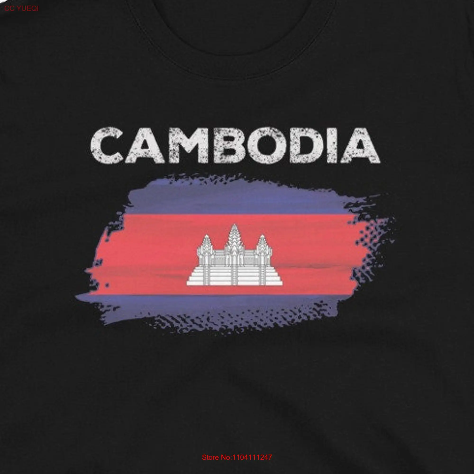 CambodiaFlag T Shirt Cambodian Flag For Proud Pride National Country  long or short sleeves