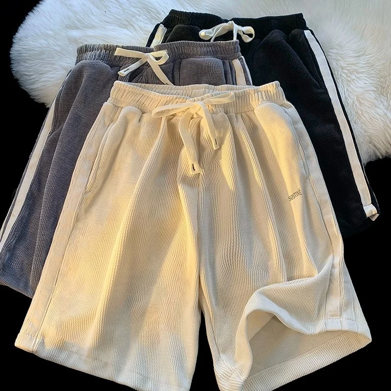 

Мужские свободные спортивные шорты в американском ретро-стиле, летние, модные, повседневные, для бега, с низкой посадкой, прямого кроя