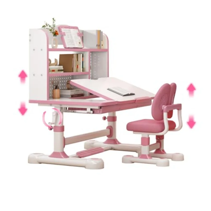 

Функциональный комплект: стол и стул, эргономичный регулируемый по высоте художественный стол с откидной столешницей одним касанием, подставка для книг, полка для чтения, стеллаж для хранения.