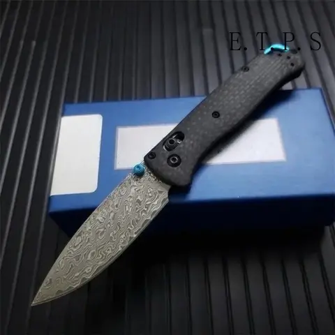 Lock Knives BM 535 Bugout Folding Pocket Knife Damascus Steel Carbon Fiber Handle Hunting Outdoor Knife Camping Survival Tools