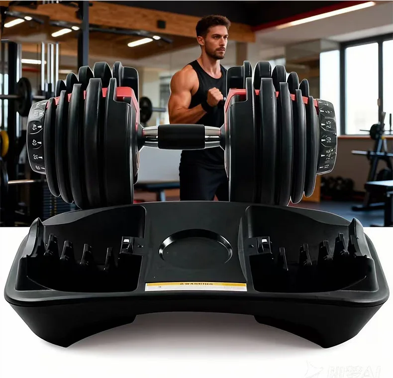 40kg 90lbs Automatic Adjustable Dumbbell Household Gym Weight Lifting Training Equipment