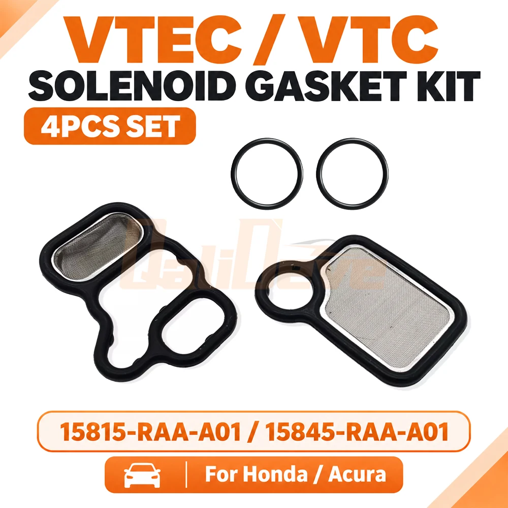 15815-RAA-A02 15845-RAA-A01 VTEC VTC Spool Valve Solenoid Gasket Filter Kit For Honda Accord CR-V Civic Element K20 K24 2.4L