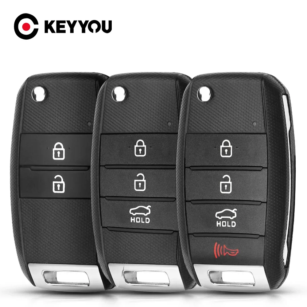 

KEYYOU 3/4BT Remote Flip Key Fob For Kia Carens Cerato Forte K2 K3 K5 Rio 3 Soul 2017 Sorento Optima Sportage For Hyundai Avante