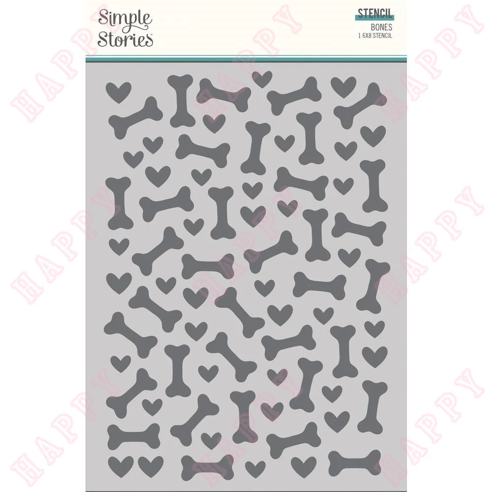 Plastic Stencil Pet Shoppe Dog Bones DIY Scrapbooking Envelope Greeting Card Decorative Embossing Handcraft Paper Craft Template