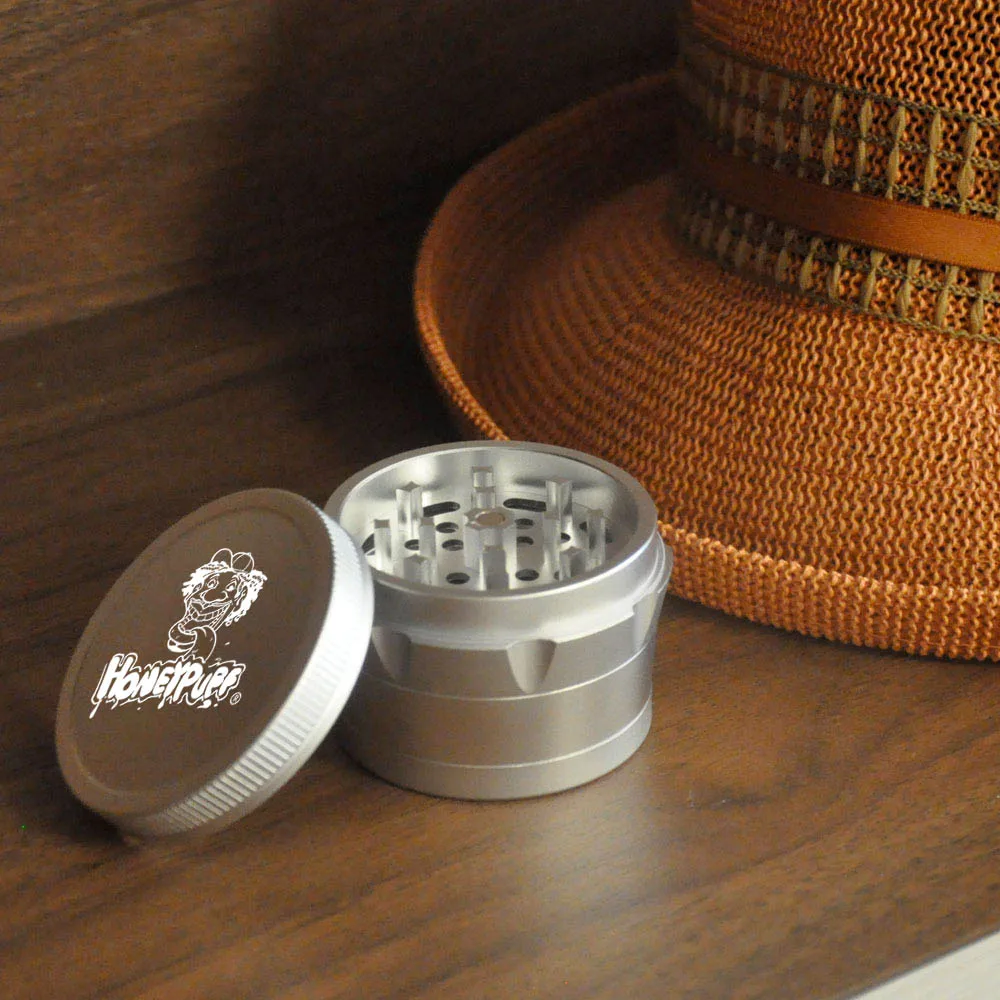 HONEYPUFF Aircraft Aluminum Herb Grinders with Diamond Teeth 63 MM 4 Layers Grinder Crusher Spice Grinders Accesorios Para Fumar