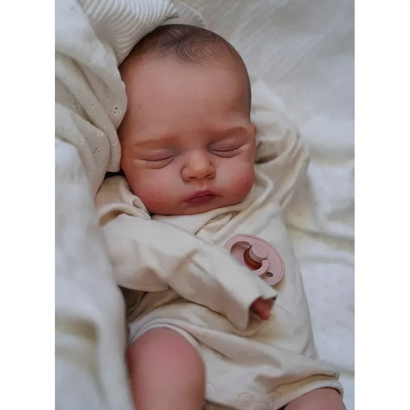Reborn Bebe Doll Irys Handmade 3D Skin Multiple Layers Painting Collectible Lifelike Art Doll With Draw Hair 18''