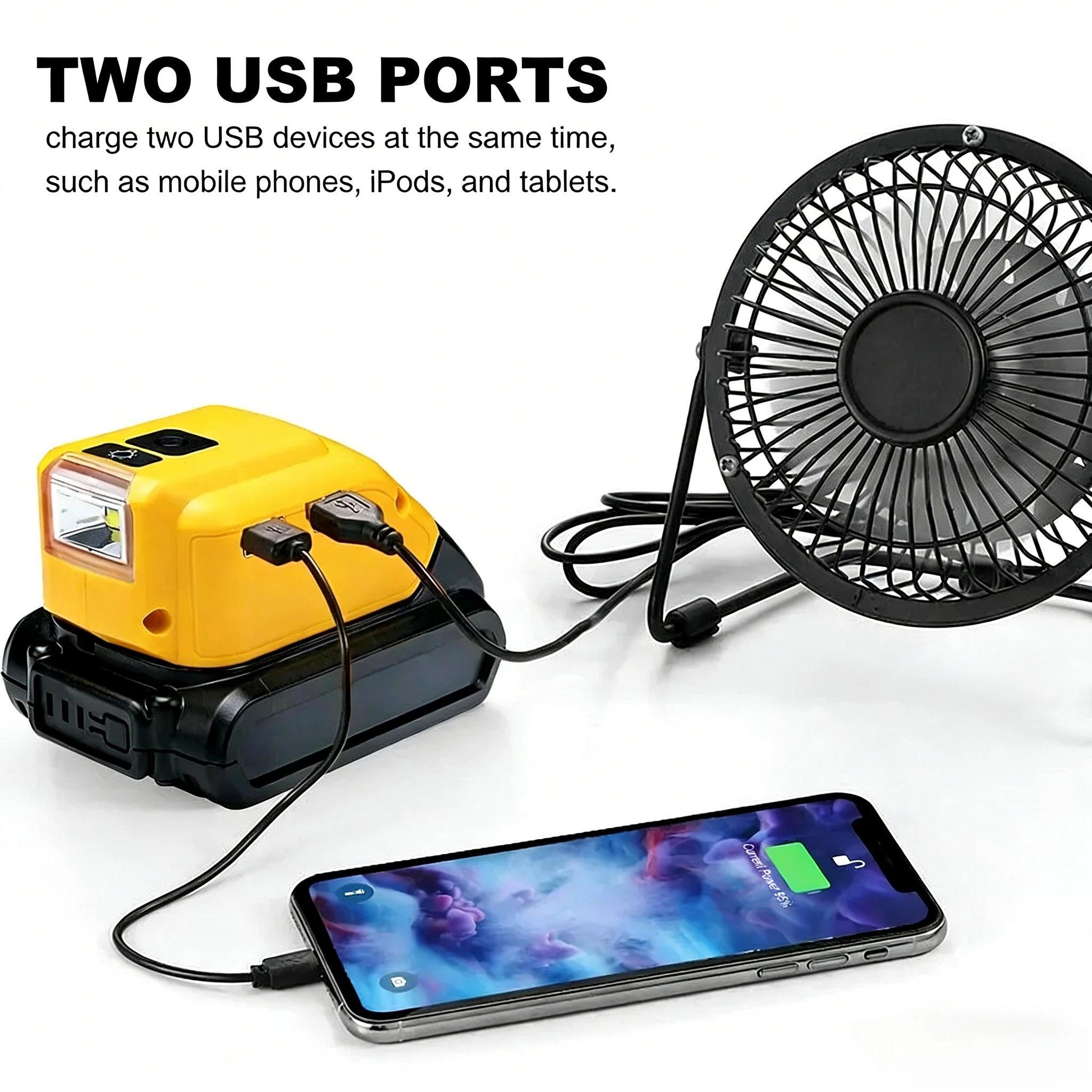 Power Source USB Charger For DeWalt 18V 20V MAX Lithium Battery Converter Battery Adapter with LED