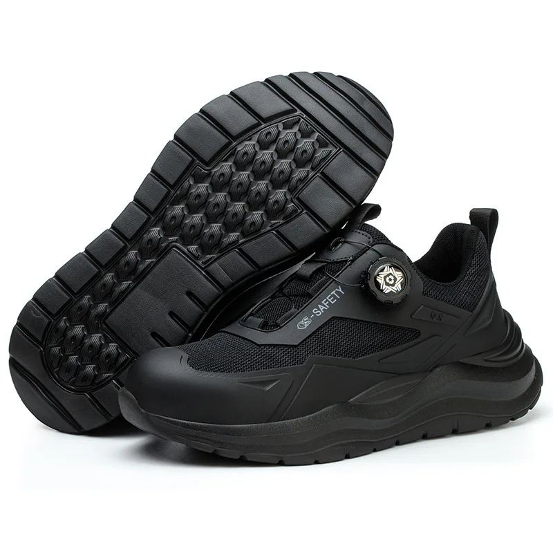 Summer Safety Shoes Men Anti Smash Anti Puncture Wear Resistant Lightweight Steel Toe Work Boots Protective Footwear