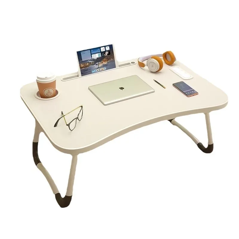 Table d'étude pliante pour ordinateur, maison simple, chambre à coucher, fente pour carte bordée, porte-gobelet, MELSmall