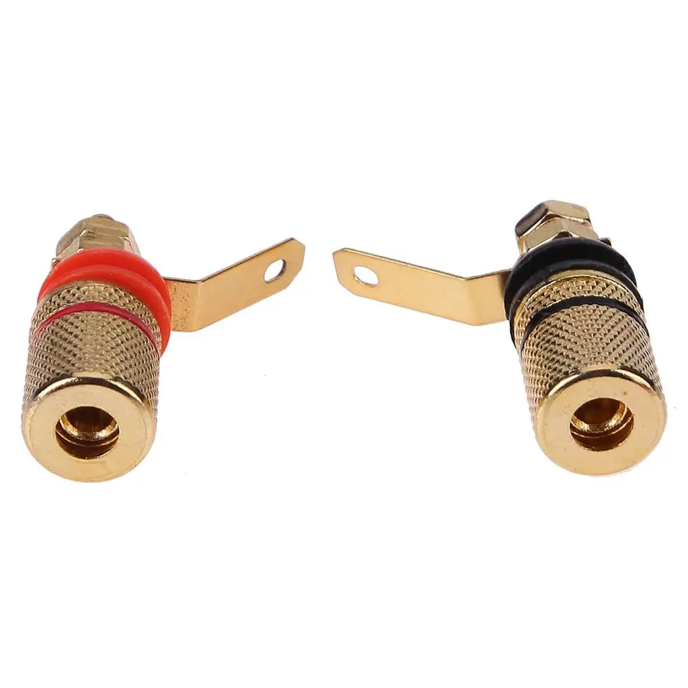 1-4 Pair Gold Plated Amplifier Speaker Binding Posts Terminal 4mm Sockets Banana Plugs Speaker Plug Jack Connector