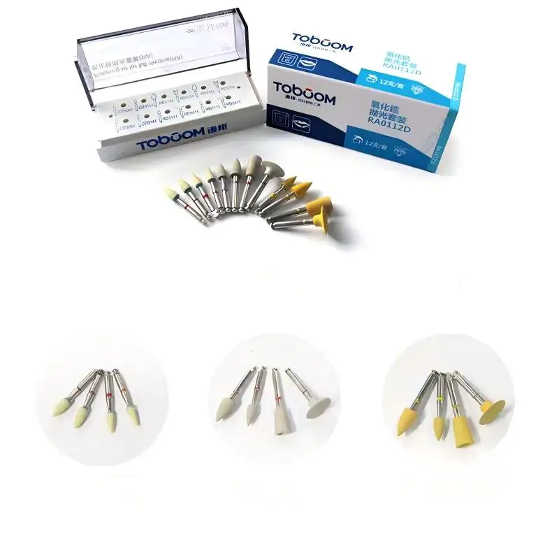 Zirconia Diamond Polishing Kit RA Dental Silicone Polishers Wheel Cups Points Set For Ceramic Crown Finishing Operatory