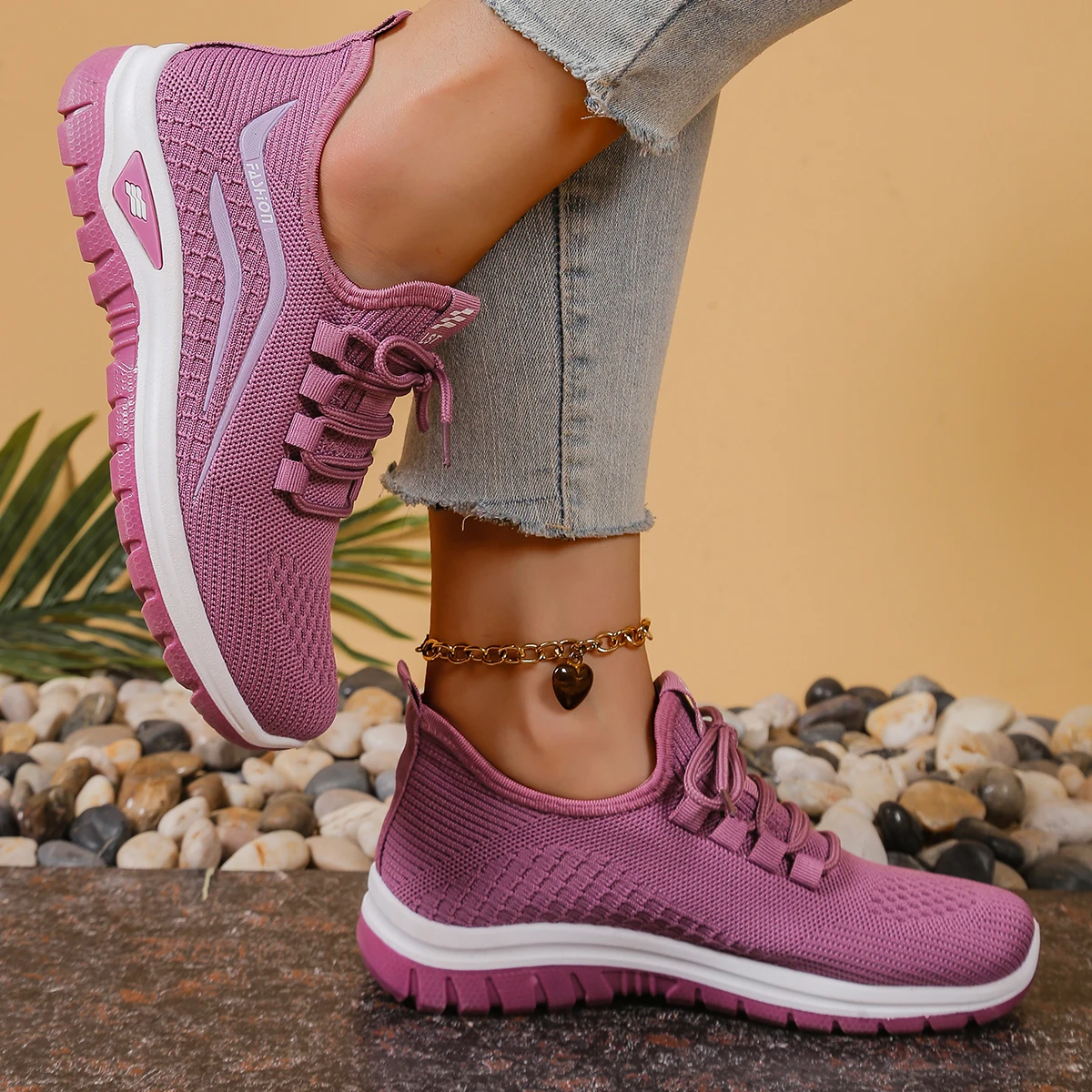 أحذية رياضية غير رسمية شبكية منسوجة طراز جديد لعام 2025 قابلة للتنفس ، أحذية رياضية نسائية مضادة للانزلاق ، أحذية بيع مع شحن مجاني #2