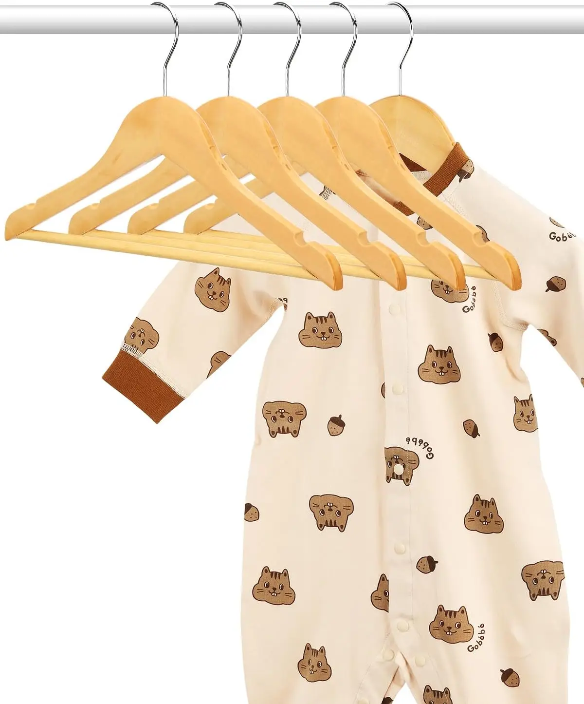 

Детские вешалки из натурального дерева, 10 штук, для возраста 0-10 лет, прочные и с гладкой отделкой