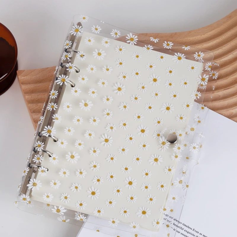 1 PC Transparent Notebook Cover Daisy Detachable Spiral Binder Cover Is Perfect for DIY Notebook Work Logs and Travel Diaries