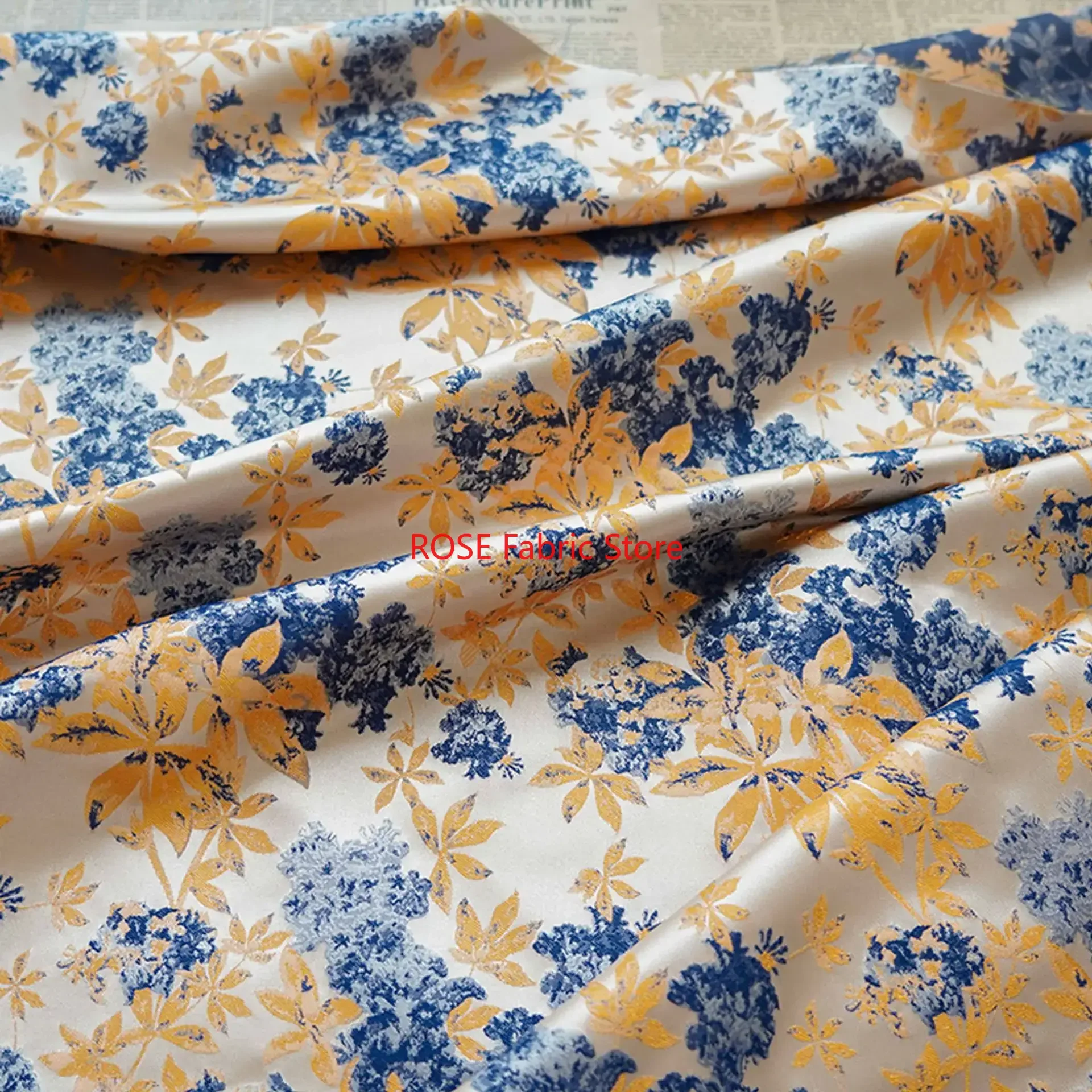 

1-метровая окрашенная жаккардовая ткань с кленовым листом, модное платье, юбка, жилет, костюм, декоративная швейная ткань