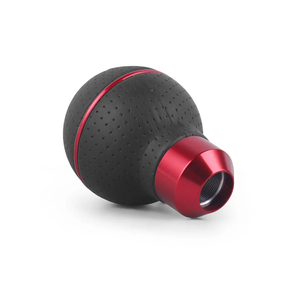 Universal Leather＆Aluminium Car Gear Shift Knob 5 Speed For M8 M10 M11 M12 Shift Lever Gear Level Knob Shift Head