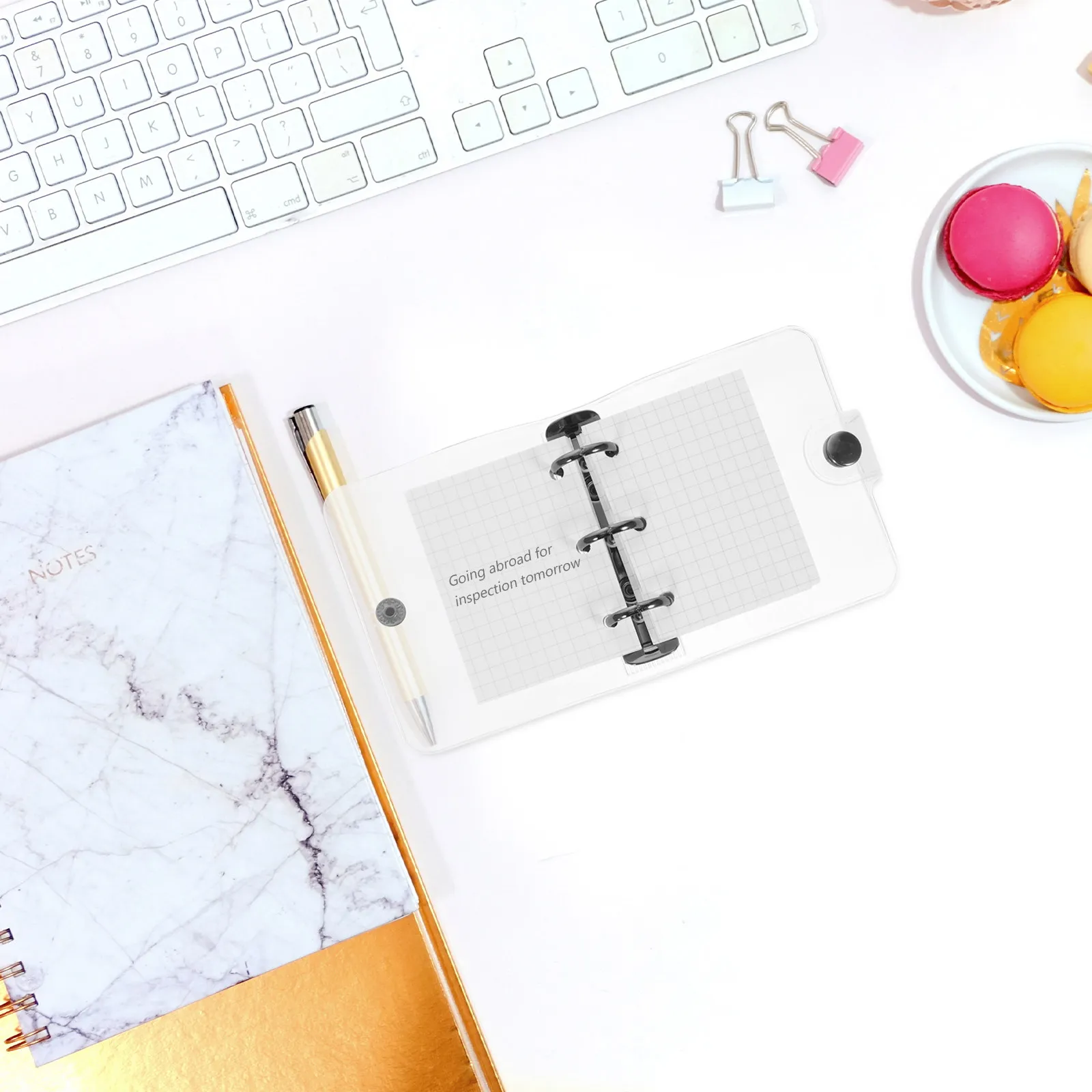 

2 комплекта мини-блокнотов с прозрачной застежкой, креативные тетради для записей, портативные ежедневники для путешествий и планирования